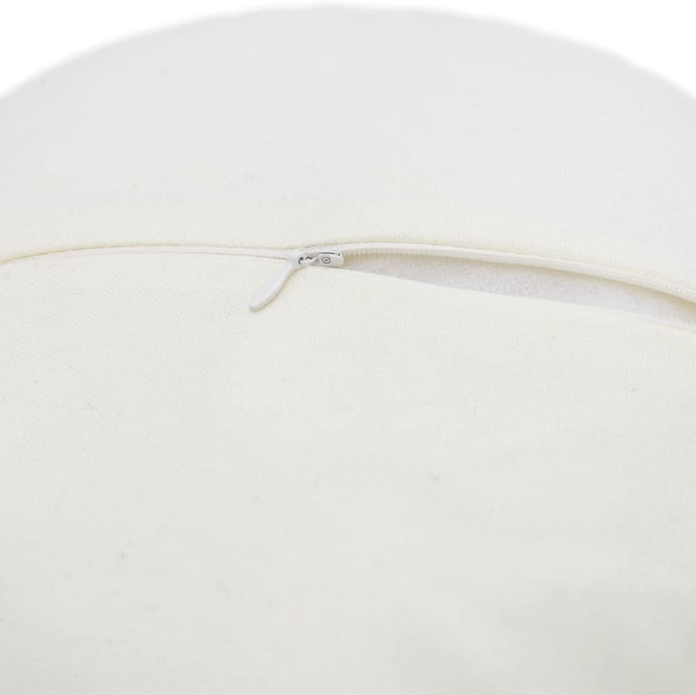 JWH 3D Flower Throw Pillow Cover Aesthetic Decorative Daisy Accent Pillow Case Hand Crafted Cushion Round Floral Pillowcase for Home Bed Couch Bedroom Chair 12 Inch Beige