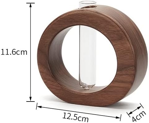 WONQEXZ Tabletop Vase,Modern Boho Planter Propagation Vase - Indoor Plant Pots for Desk Decor - Black Walnut Wooden Flower Vase - Plant Gift-Plants Not Included