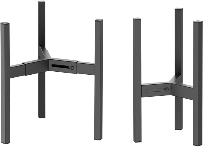 Metal Plant Stand, Adjustable Size Fits 10 12 13 14 15 16 Inches Large Planter Pot,Mid Century Expandable Plant Holder Indoor Outdoor Corner (HeavyBlack-III, Fits all pots between 8" and 16")