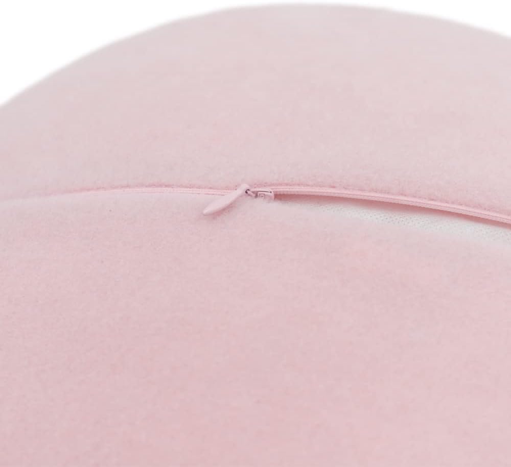 JWH 3D Flower Throw Pillow Cover Aesthetic Decorative Floral Accent Pillow Case Round Cushion Rose Pillowcase Couch Bed Living Room Chair Bedroom 14 Inch Blush Pink