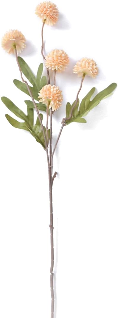 Laelfe 5pcs Dandelion Artificial Flowers Bridal Bouquet Wedding Home Party Decor (Light Yellow)