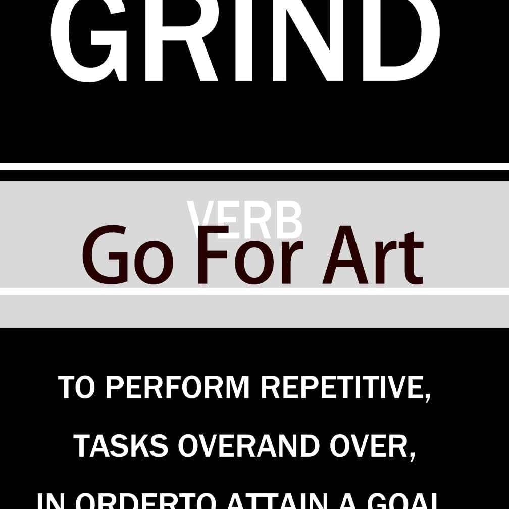 GoForArt Motivational Canvas Wall Art, Famous Quote Inspirational Prints Wall Decor,GRIND Poster for Office Living Room, Bedroom Dining Room Artwork Home Decoration 12x18in