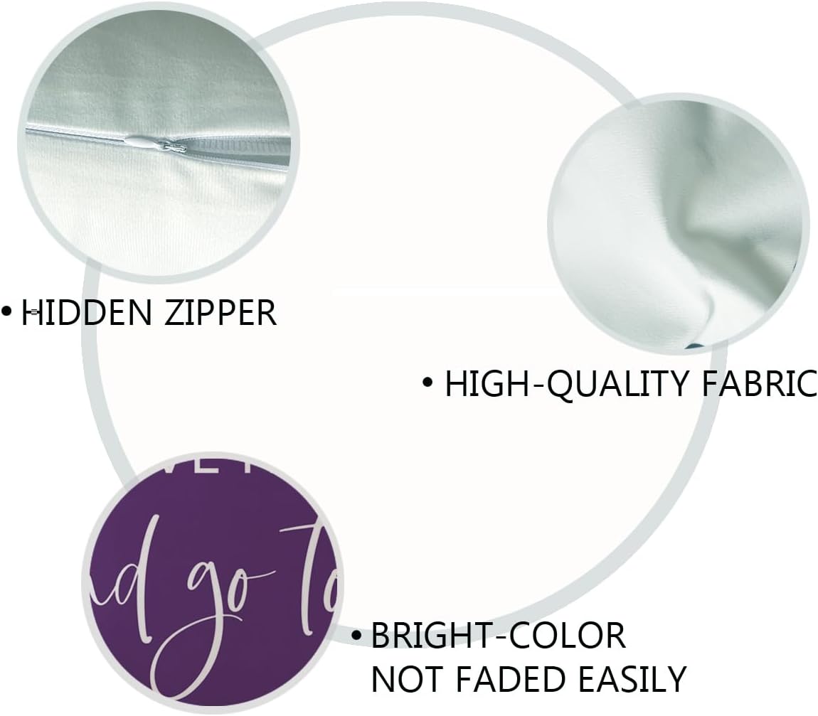 Bedding Decorative Pillowcases Reversible Give It to God and Go to Sleep Cushion Covers Sleep Themed Throw Pillow Covers 12''x20'' for Bedroom Guest Room Housewarming Gifts (Purple)