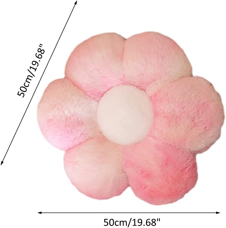 lannery Flower Plush Throw Pillows, Flower Floor Pillow Seating Cushion Toy for Reading, Room, Watching TV (19.7", Pink -2)