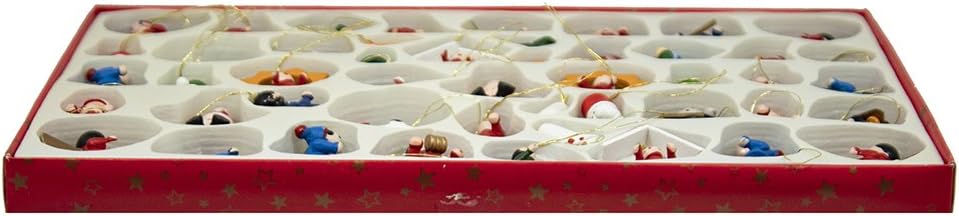 Kurt Adler C0719 Petite Treasures Wooden Ornament, Set Of 48