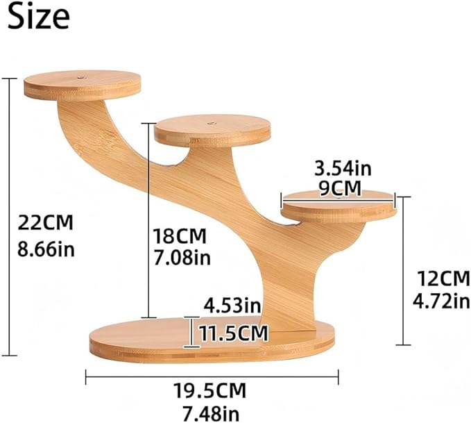 3 Tiered Desk Plant Stand Bamboo Tree Plant Shelf Tabletop Succulent Herb Stand Desktop Plant Stand Indoor Plant Rack for in Living Room Office Decoration (3 Tiered)