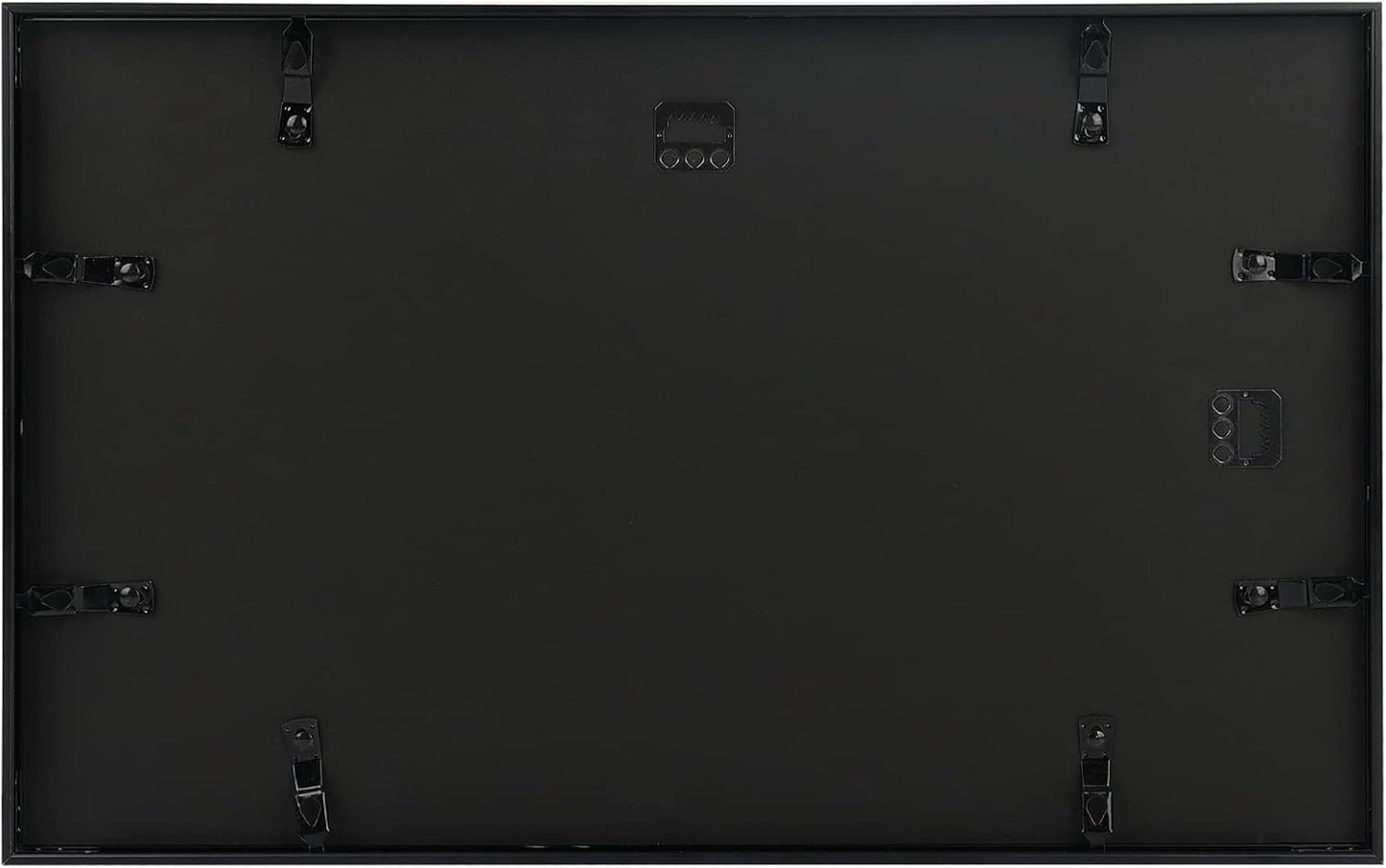 Frametory - 12x19 Aluminum Collage Picture Frame - Display 8x10 Pictures with 2 Openings Mat - Real Glass Front - Horizontal/Vertical Wall Mount - Black 1 Pack