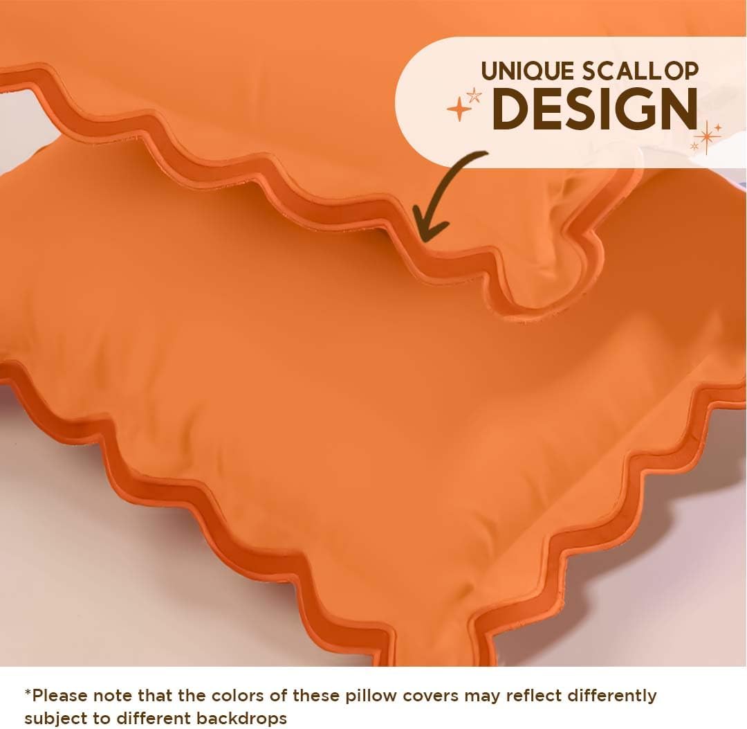 Folkulture Throw Pillow Covers | (12 x 20) Set of 2 Orange Fall Pillow Covers for Fall Living Room Decor | Boho Throw Pillow or Accent Pillow | Lumbar Pillow Cover for Thanksgiving Decorations