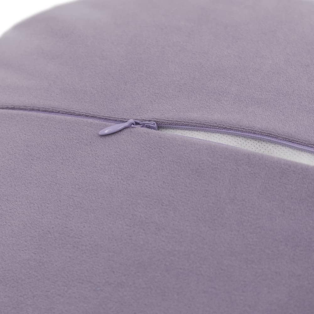 Decorative 3D Flower Throw Pillows with Insert Included Accent Round Pillow Handmade Cushion for Couch Bed Chair Living Room Home Decor 14 Inch Purple