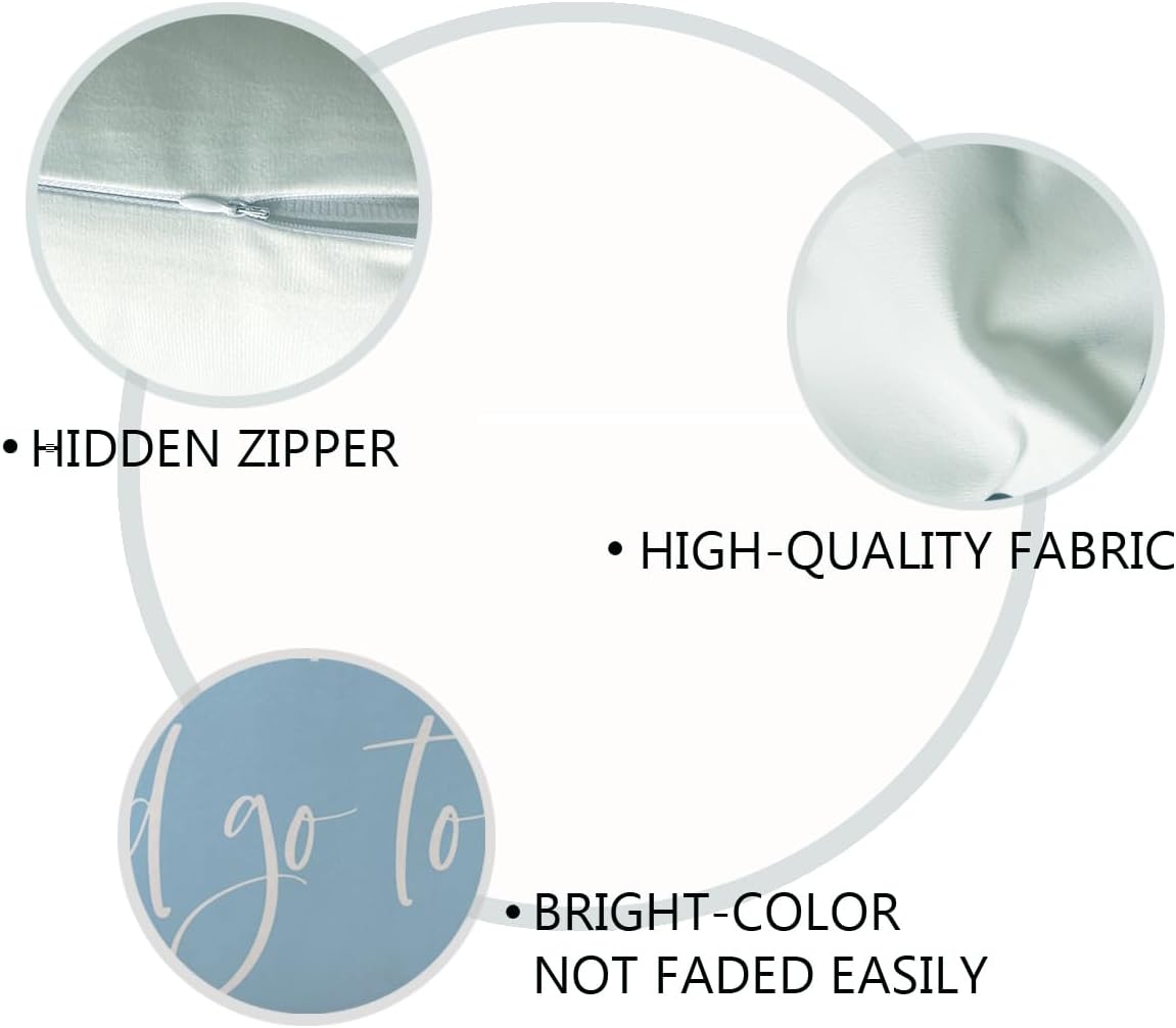 Bedding Decorative Pillowcases Reversible Give It to God and Go to Sleep Cushion Covers Sleep Themed Throw Pillow Covers 12''x20'' for Bedroom Guest Room Housewarming Gifts (Light Blue)