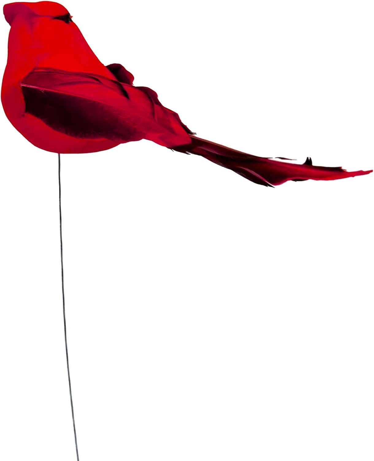 Berfutall-Cardinal Wire On Christmas Tree Ornament Decorations - Red Feathers Set of 12 Pieces Each is 5.90" Lon(E)