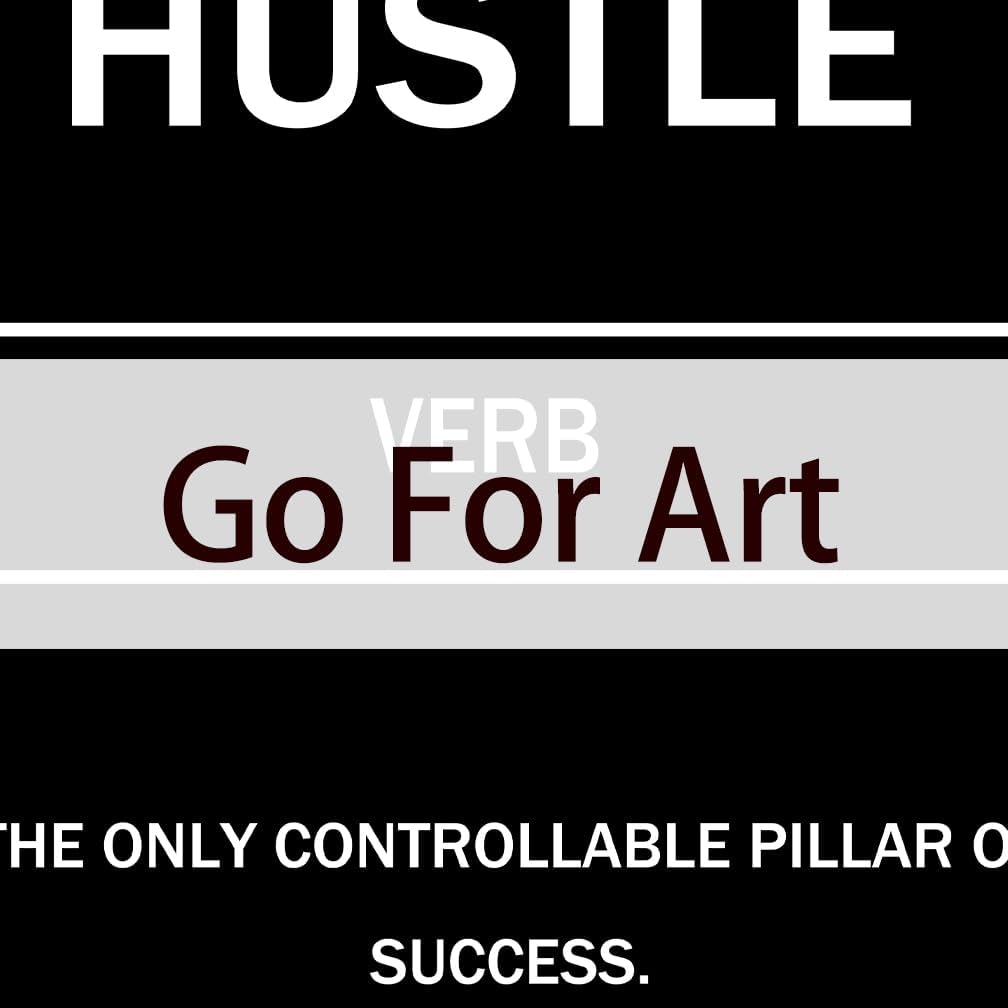 GoForArt Motivational Canvas Wall Art, Famous Quote Inspirational Prints Wall Decor, HUSTLE Poster for Office Living Room, Bedroom Dining Room Artwork Home Decoration 12x18in
