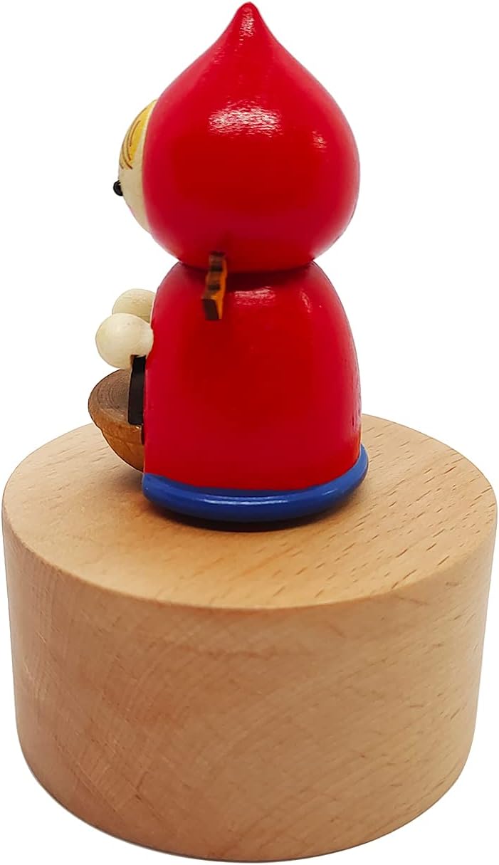 Cute Little Red Riding Hood Mini Music Box, Cartoons Wooden Mechanical Music Box, The Music Box Gift That Sings Castle in The Sky, Best Gift for Boy Girl Kids Singing Music Gift Box
