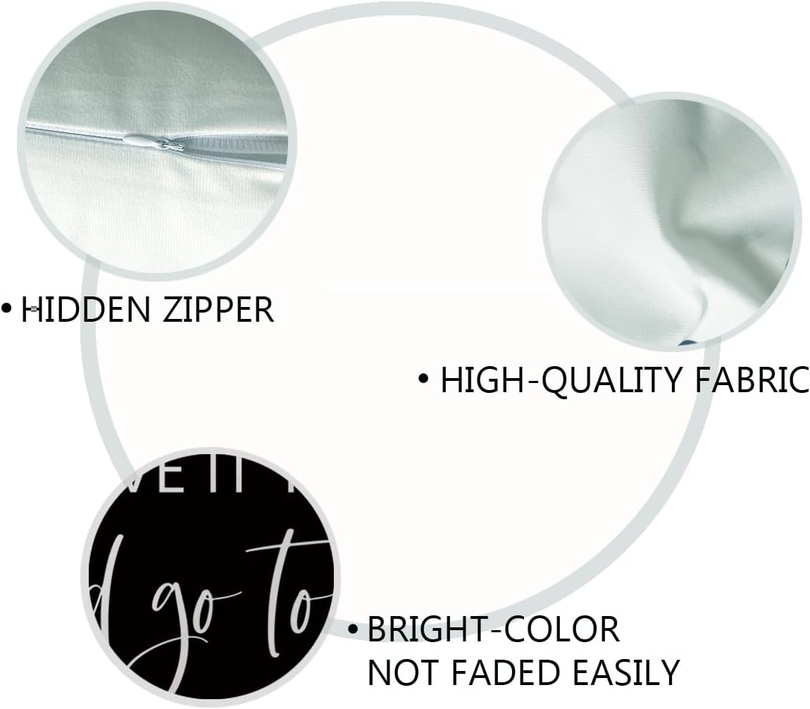 Bedding Decorative Pillowcases Reversible Give It to God and Go to Sleep Cushion Covers Sleep Themed Throw Pillow Covers 12''x20'' for Bedroom Guest Room Housewarming Gifts (Black)