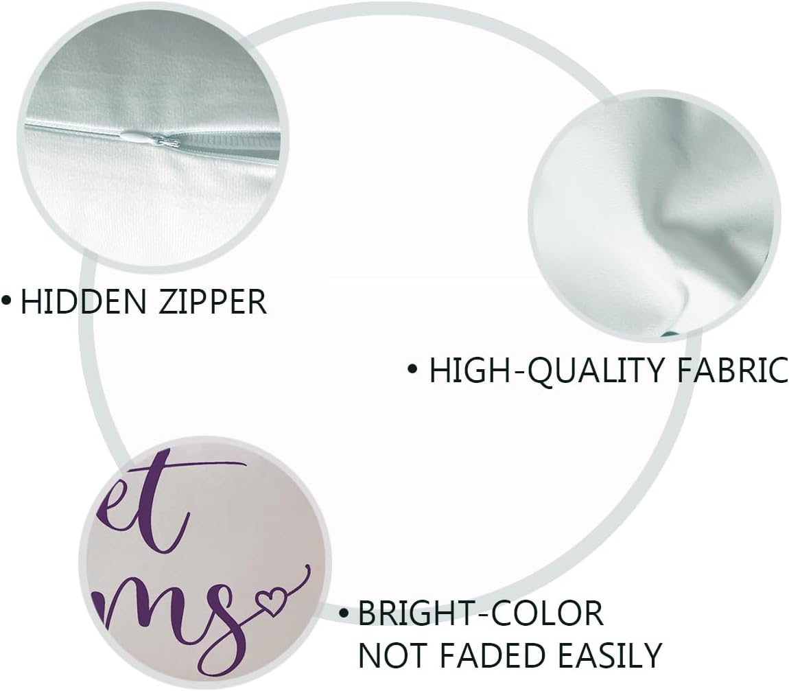 Bedding Decorative Lumbar Pillowcases Sweet Dreams Good Night Cushion Covers Sleep Themed Decorative Throw Pillow Covers 12''x20'',2Pack Super Soft for Bedroom Guest Room Housewarming Gifts (Purple)