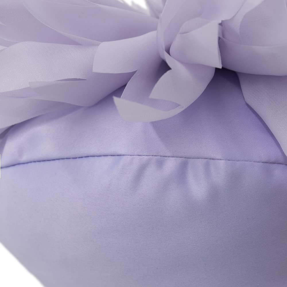 Decorative 3D Flower Round Throw Pillow with Inserts Included Handmade Cute Daisy Accent Pillow Soft Elegant Cushion for Bed Couch Chair Bedroom Living Room Home Decor 12Inch Lavender Purple