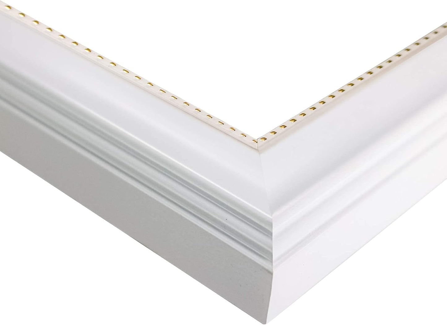 GraduationMall 8x10 Picture Frames, Real Glass, Display Photos for Wall or Tabletop, White with Gold Beads, 2-Pack