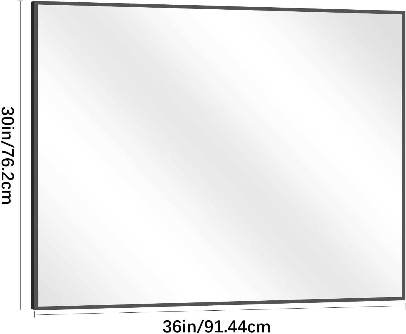 Black Bathroom Mirror for Wall, 30x36 Inch Rectangle Mirrors with Metal Frame, Modern Vanity Wall Mirror Decor for Entryway Hangs, Bathroom Living Room Horizontal or Vertical