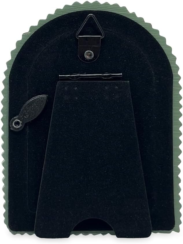 Isaac Jacobs 2x3 Glossy Rosemary Green Double Bead Arch Photo Frame with Black Fabric Easel, Tabletop, Wall-Mountable, Shelf and Desk, Decorative Art Design, Home Décor (2x3, Glossy Rosemary Green)