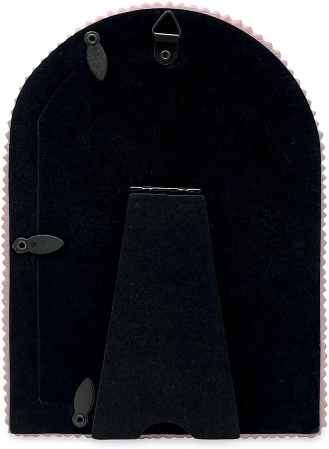 Isaac Jacobs 4x6 Matte Blush Double Bead Arch Photo Frame with Black Fabric Easel, Tabletop, Wall-Mountable, Shelf and Desk, Decorative Art Design, Home Décor (4x6, Matte Blush)