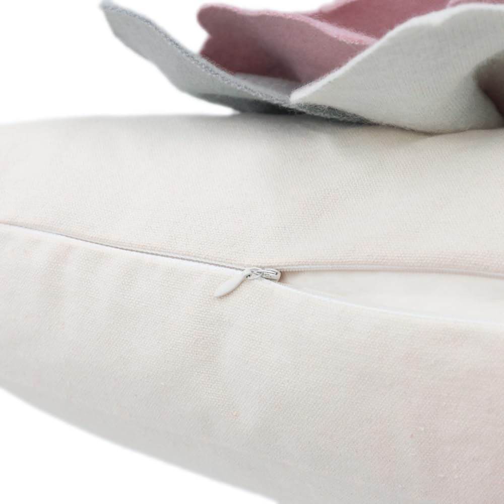 JWH Flower Throw Pillow Cover Decorative 3D Floral Accent Pillow Case Stereo Cushion Handmade Pillowcase for Car Bedroom Bed Couch Sofa 18x18 Inch Pink