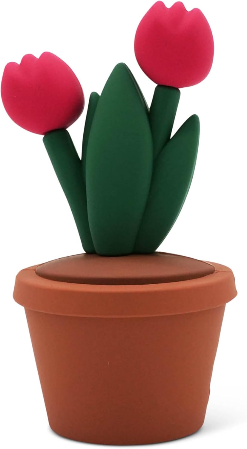 Mini Garden Figurines for Desk Decor – Cute Accessories for Fairy Gardens, Terrariums, Succulent Pots & Office Spaces – Tiny Plant Decor Statues - Tulips