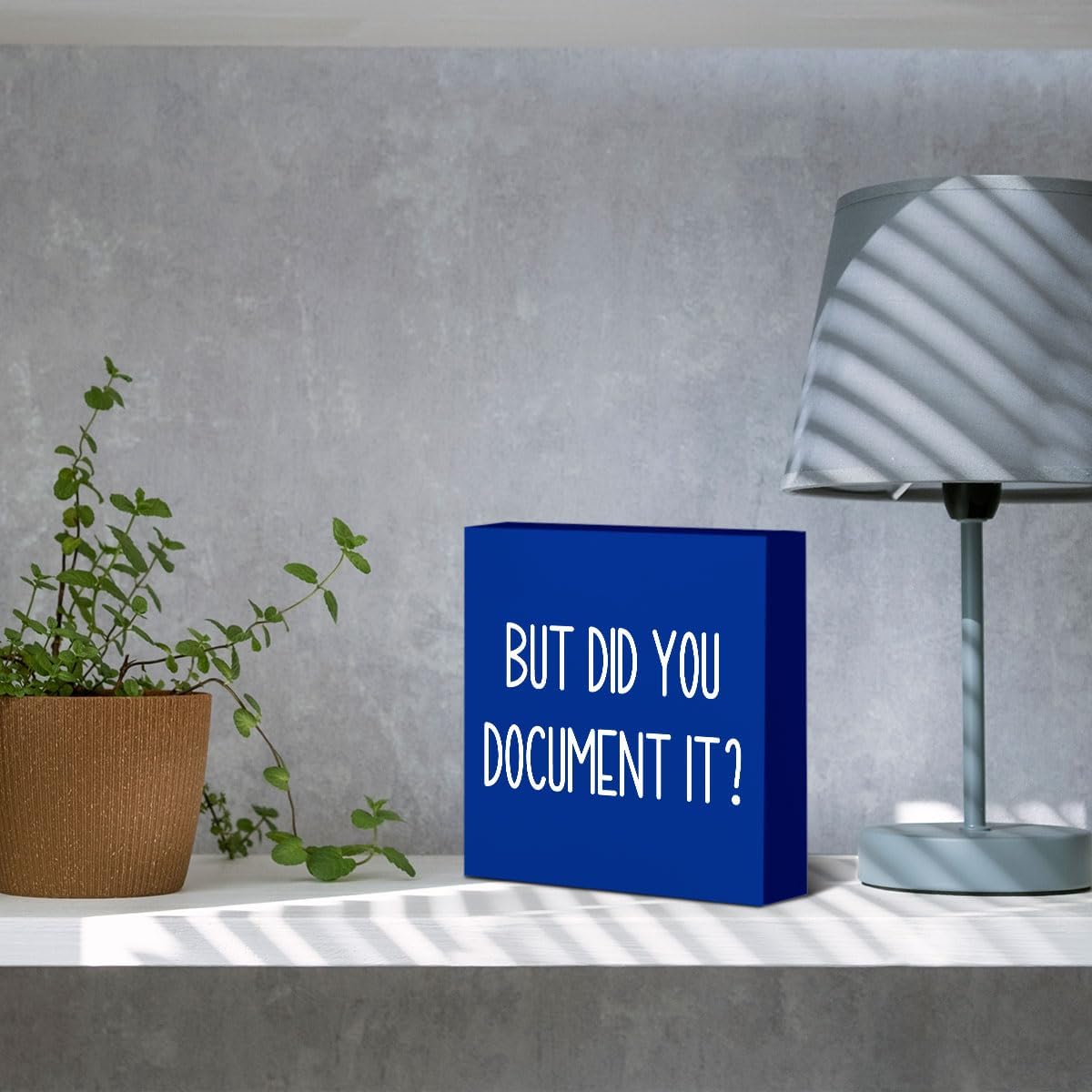 Funny HR Decor Office Decor Human Resources Office Desk Ornament HR Wooden Box Sign for Tabletop Bookshelf Thank You Gifts for Home Farmhouse Meeting Room Bedroom Library Retirement Boss Day Blue