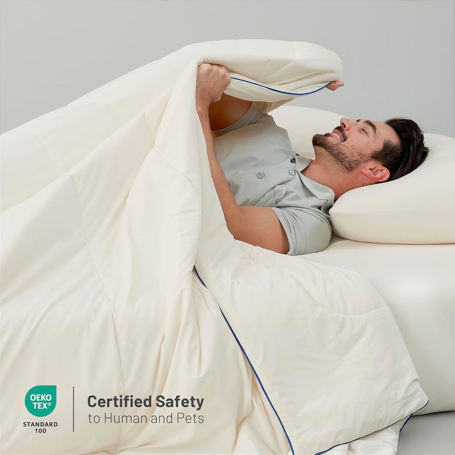 Dream Valley® Outlast ®Cooling Comforter, Throw Size, Breathable NASA-Grade Space Technology Blanket for Hot Sleepers Night Sweats, Q-Max > 0.45, Ivory, 60"x80"