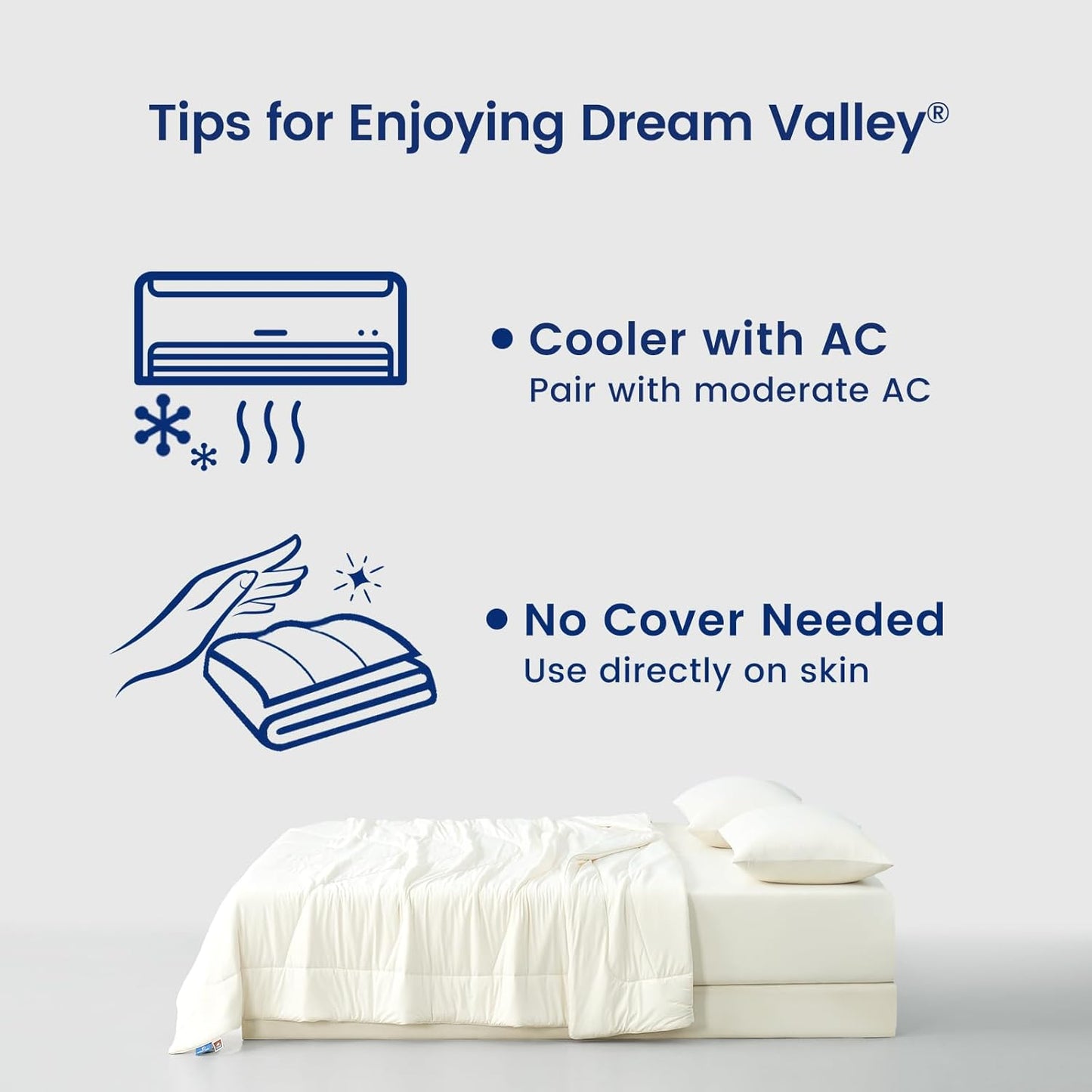 Dream Valley® Outlast® Deepsleep Cooling Comforter, Full/Queen Size, NASA-Grade Space Technology Cooling Blanket for Hot Sleepers Night Sweats, Q-Max > 0.45 Aerocool™Breathable, Snow Ivory, 90"x90"