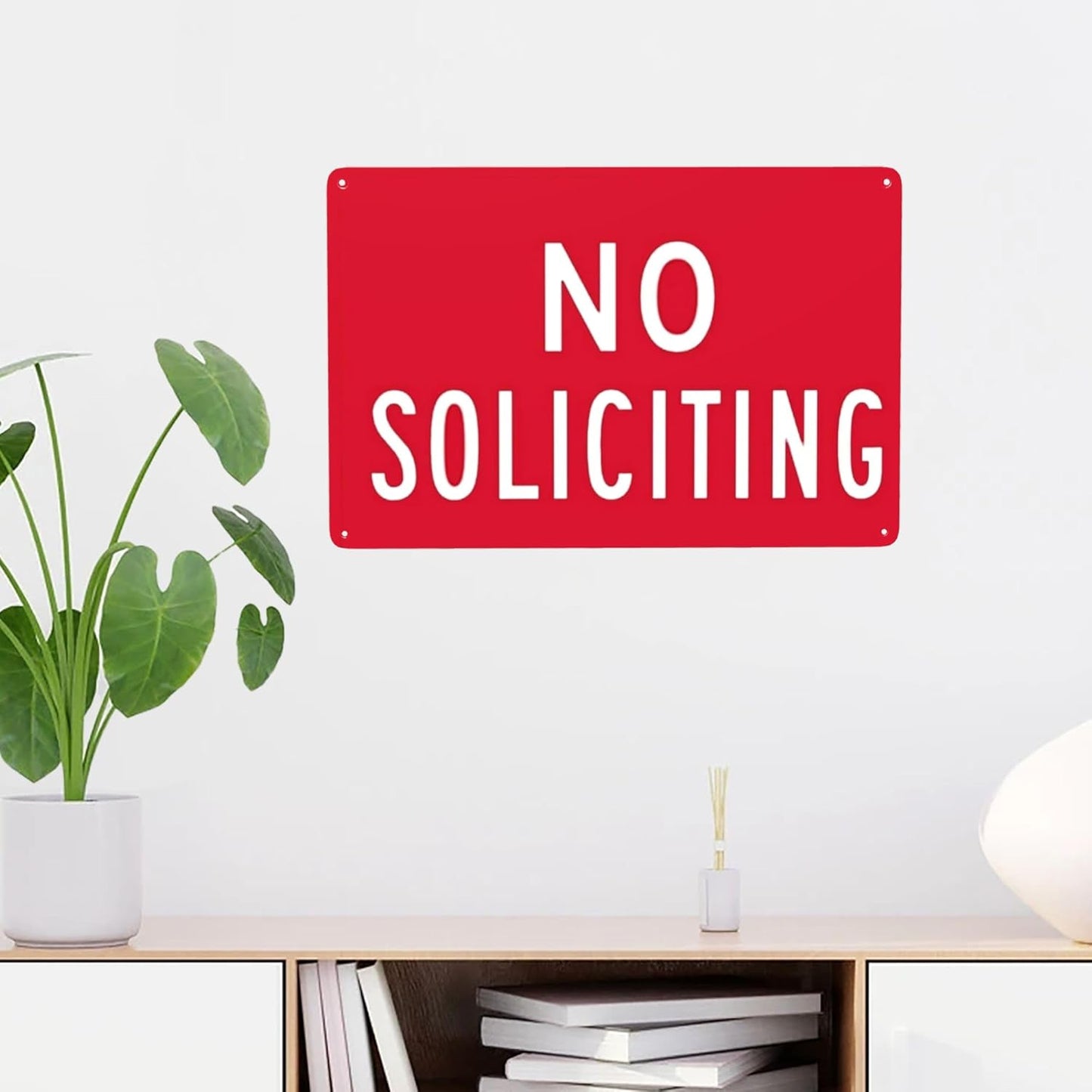 Man Cave Decor 1459 Metal Signs,No Soliciting,8x12 In,Notice Warning Sign And Logo Ation Vintage