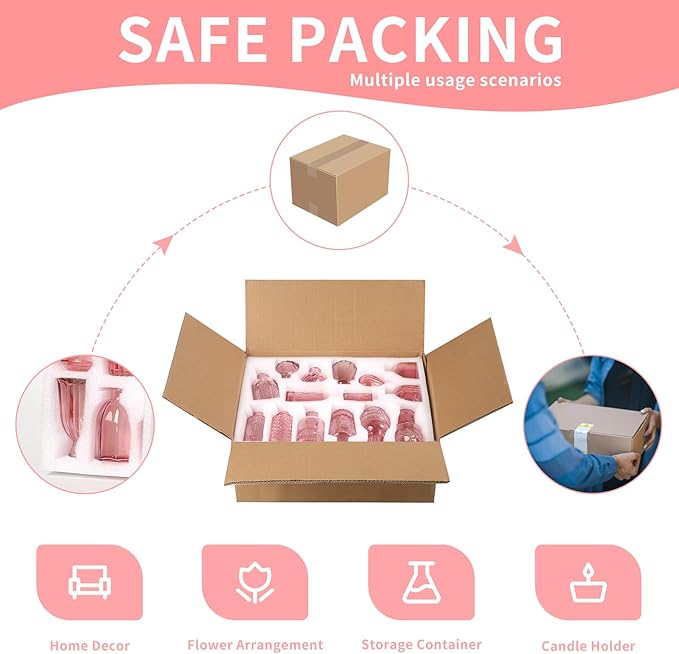 Glass Bud Vases in Bulk Set of 30 Pcs,Small Glass Vases for Flowers as Wedding Centerpieces for Tables,Clear Flower Vases Suitble for Wedding Decorations,Home Decor (Light Pink, 30 pcs)