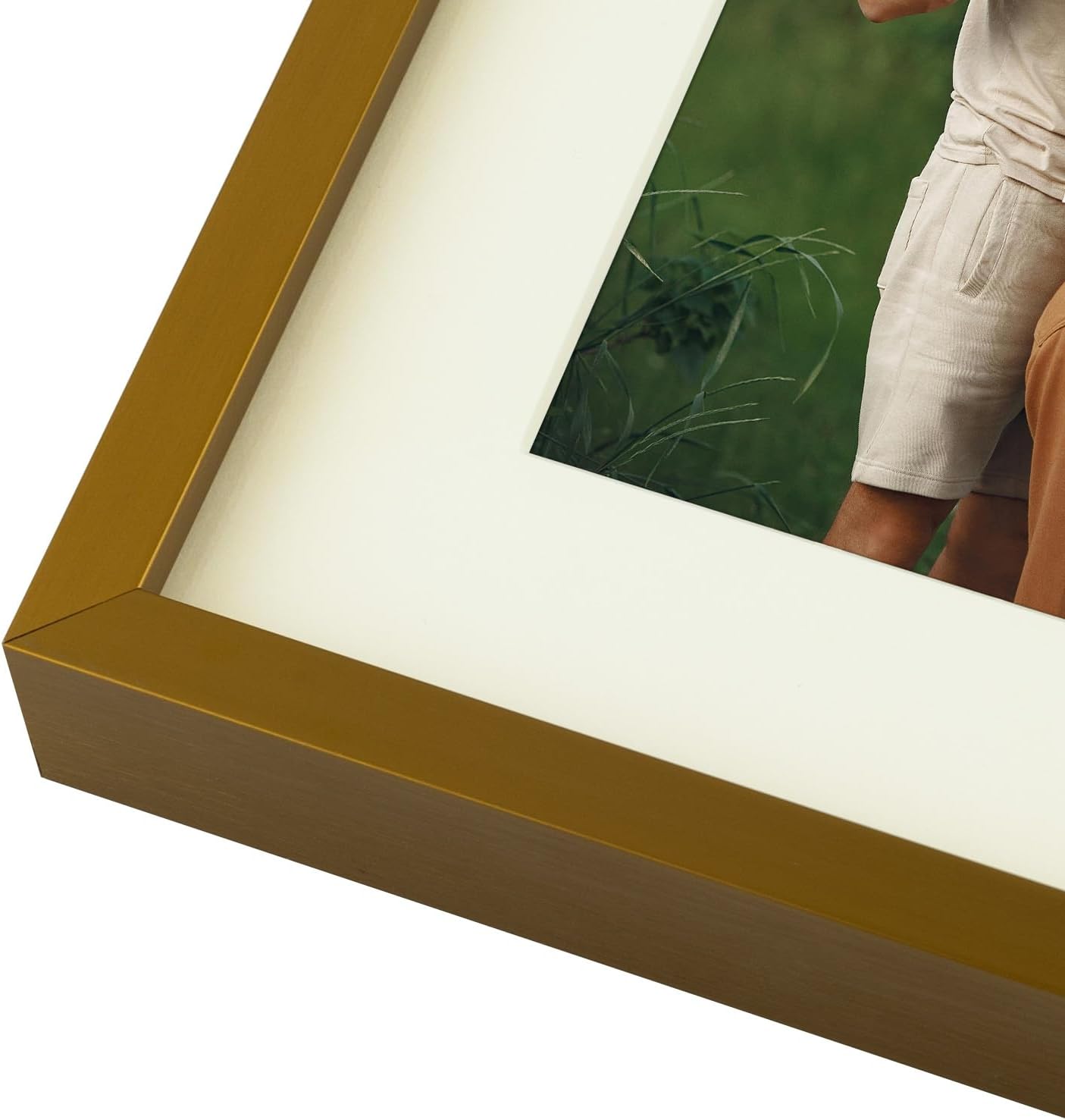 Frametory - 12x19 Aluminum Collage Picture Frame - Display 8x10 Pictures with 2 Openings Mat - Real Glass Front - Horizontal/Vertical Wall Mount - Bronze 1 Pack