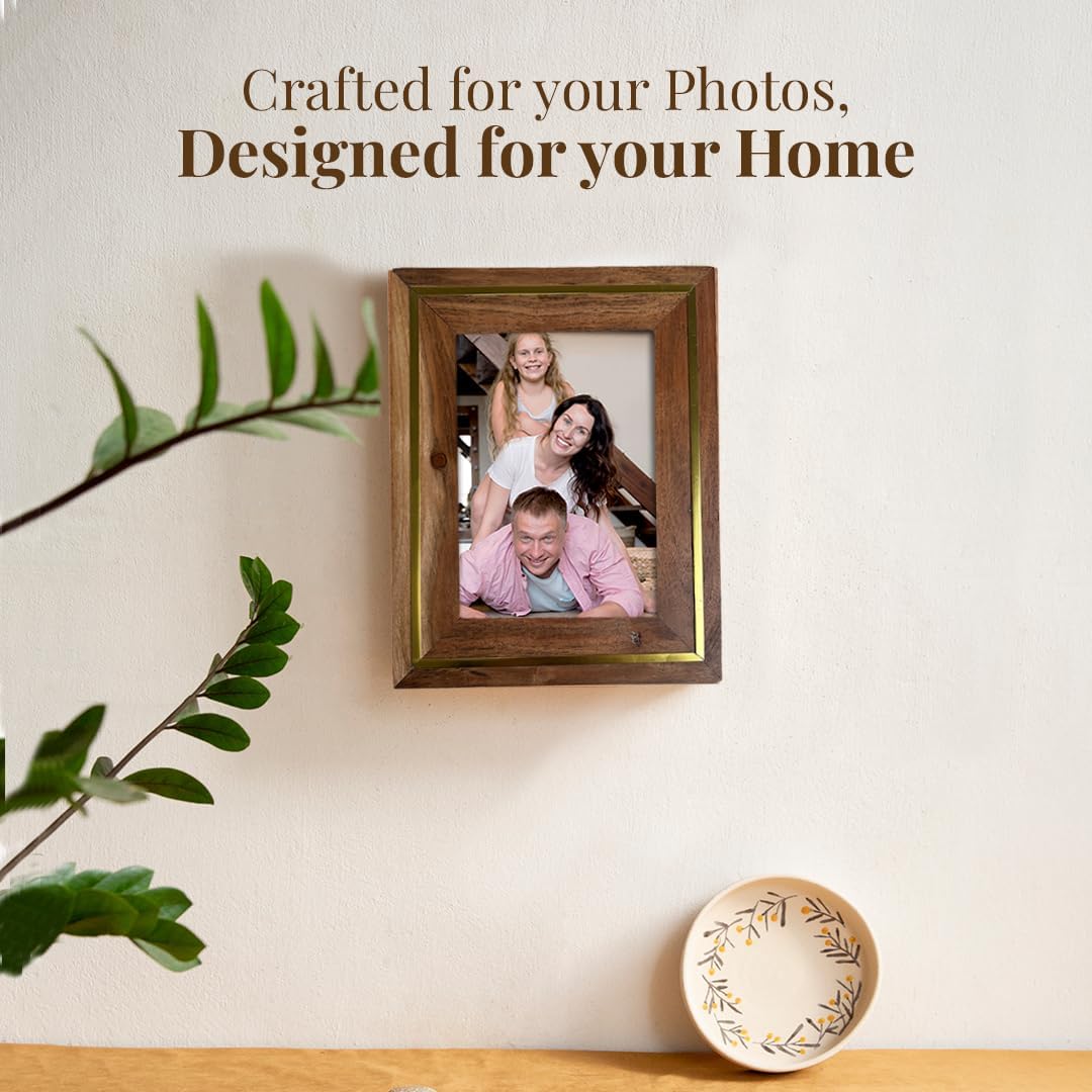 Folkulture Picture Frames | (5 x 7) Wooden Fall Picture Frame- Wall Decor | House Decor- Birthday Gift for mother | Large Picture Frames for Office Decor| Photo Frame Gifts for Women, Wedding.