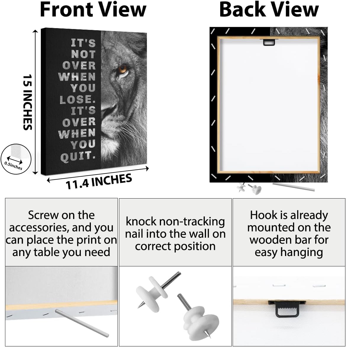 Inspirational Motivational Posters Motivational Quotes Poster Print Phrase Wall Art Positive Quotes, Positive Affirmations Wall Art Decor for Bedroom Teacher Office Classroom Study Gym Room