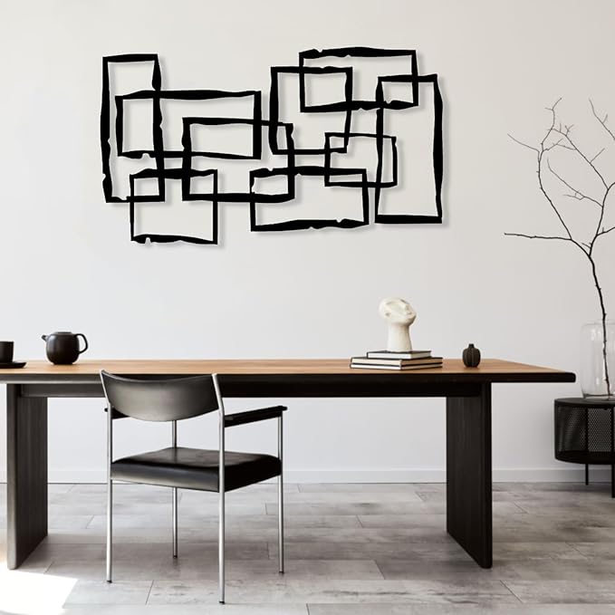 Cadeali Metal Wall Art-Decorative Abstract Metal Wall Art, Large Retro Metal Wall Decor, Mid-Century Vintage Wall Art, Modern Home Decor, Housewarming Gift (25.6 x 44.9” / 65 x 114 cm, White)