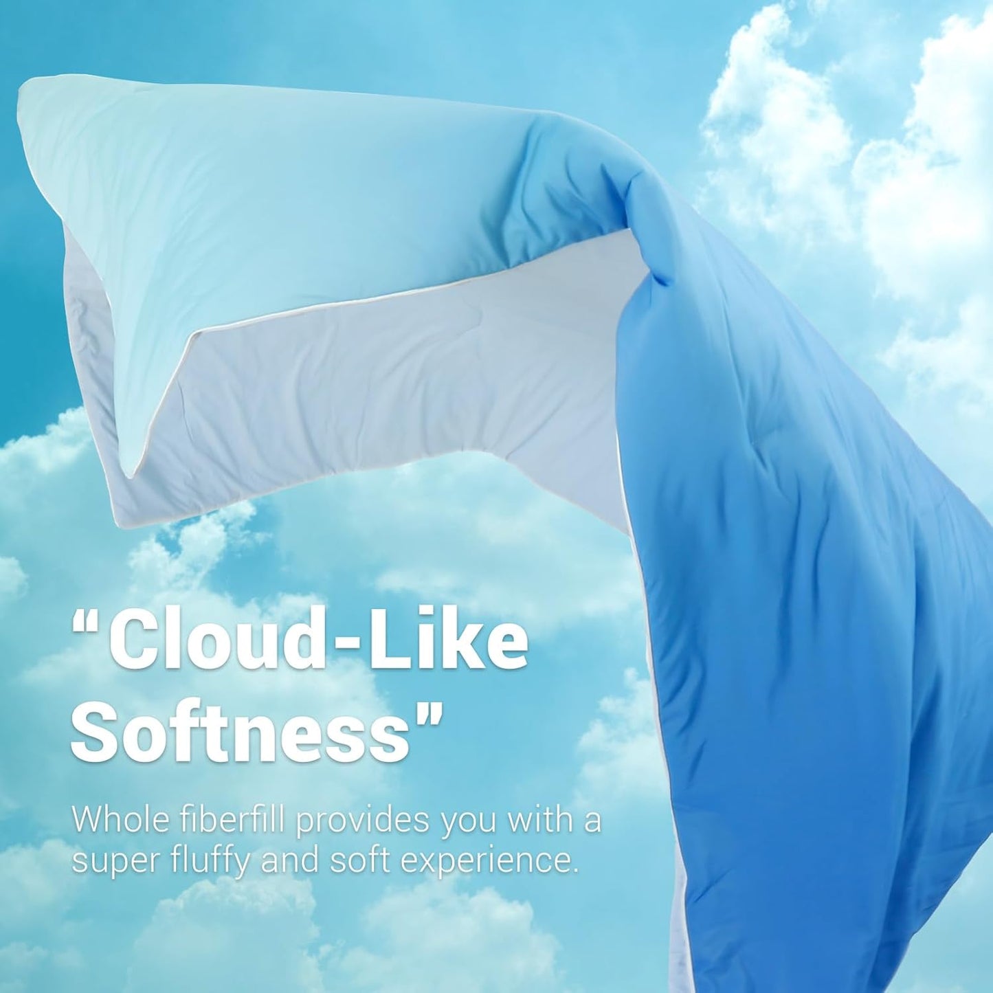 Elegear Cooling Comforter Queen Absorbs Body Heat to Keep Cool, Double-Sided Cooling Blanket for Hot Sleepers Arc-Chill Cool Fabric Q-Max>0.5, Lightweight Summer Comforter Cold Blanket, Gradient Blue