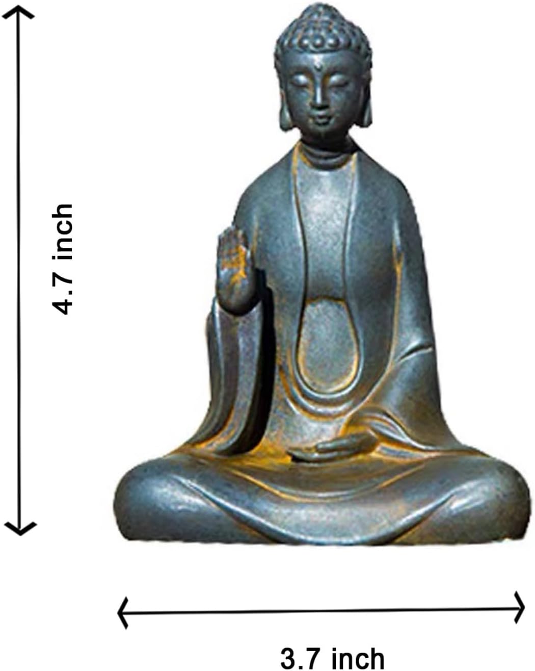 Faceless Buddha Statue - Solid Cast Iron Buddha Figurine, Indoor/Outdoor Zen Decor for Meditation & Spiritual Room