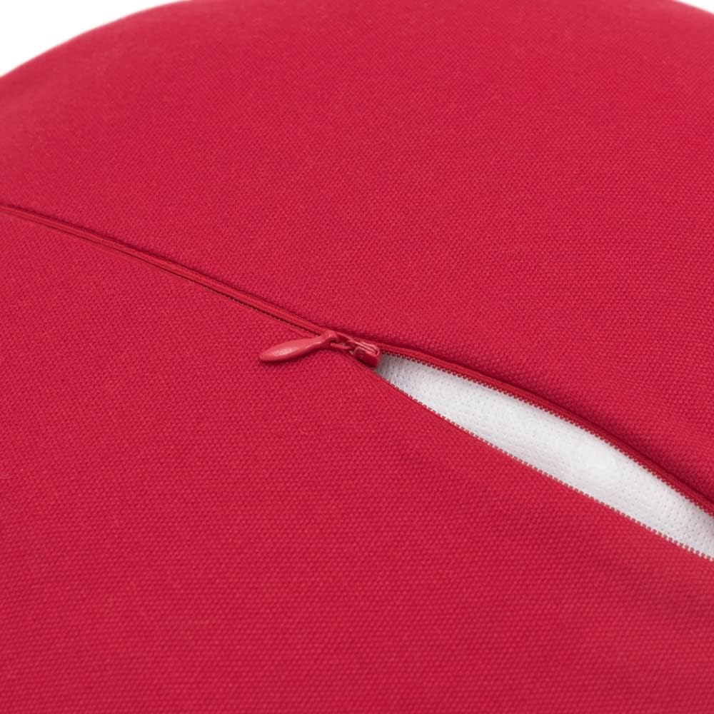 JWH Stereo Flower Throw Pillow Cover Aesthetic Decorative 3D Floral Accent Pillow Case Round Cushion Handmade Pillowcase for Couch Bed Living Room Chair Bedroom 14 Inch Rose Red