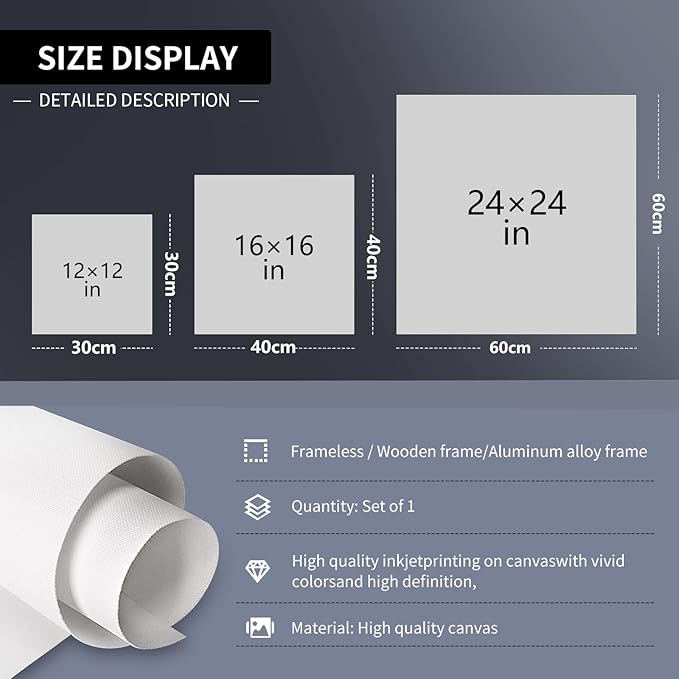 Tulip Flower Canvas Wall Art, Blue and Green Floral Aesthetic Poster, Watercolor Chinoiserie Art Print, Modern Southern Grandmillennial Botanical Picture Painting for Wall 24x24in Framed