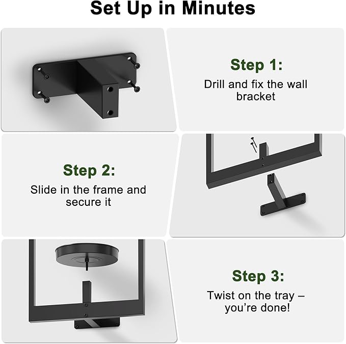 Heavy-Duty Wall Planters for Indoor Plants, Modern Metal Hanging Plant Holders, Picture Frame Wall Plant Shelves for Living Room, Balcony, Patio, Window Garden Décor, 2-Pack