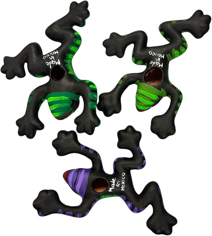 Generic Talavera Frog Guerrero Sculpture Mexican Pottery Folk Art Multicolor Home Decor Handmade Hand Painted Indoor Outdoor Garden 6"" (Multicolor 12)