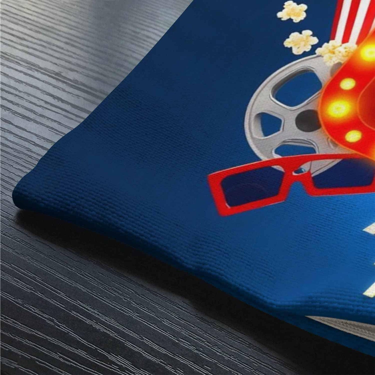 Cinema Movie Time Throw Pillow Cover,Popcorn Drink Clapping Board and Other Objects On Cinematograph Lumbar Cotton Linen Throw Pillow case Cushion Cover for Sofa Home Decorative Oblong 12x20 Inches