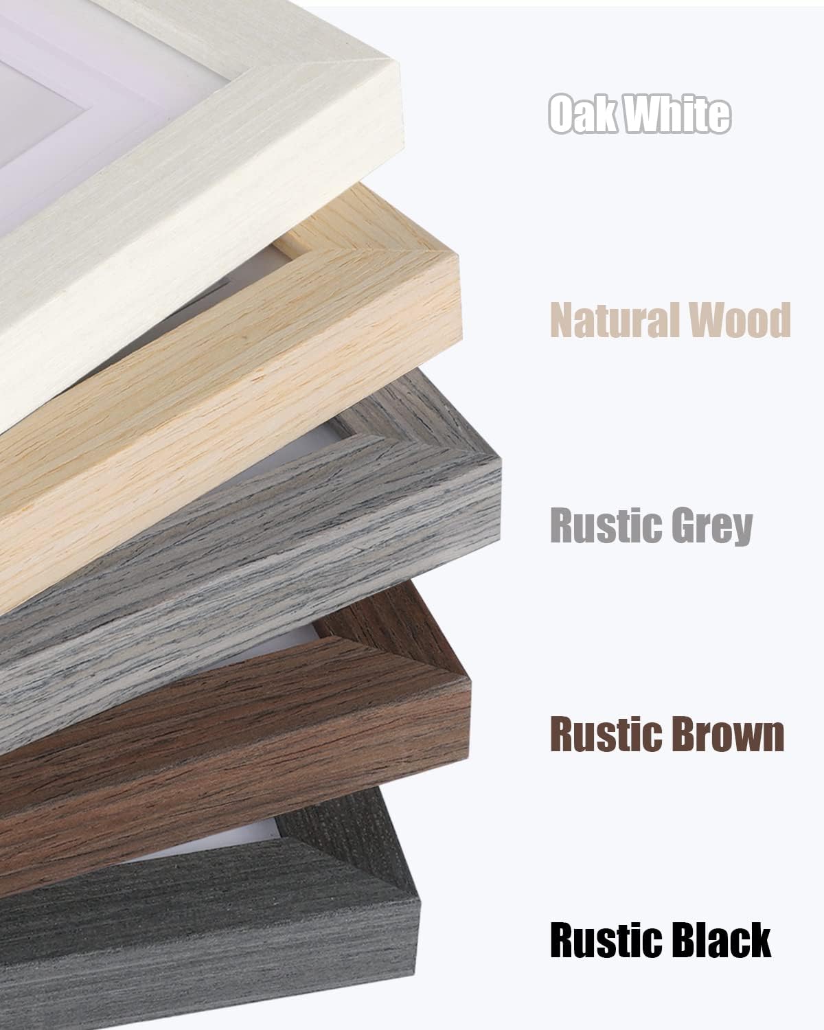 Egofine 5x7 Picture Frames Set of 4, Made of Solid Wood Covered by Plexiglass 3.5x5 and 4x6 with Mat or 5x7 without Mat, for Table Top Display and Wall Mounting Photo Frame Brown