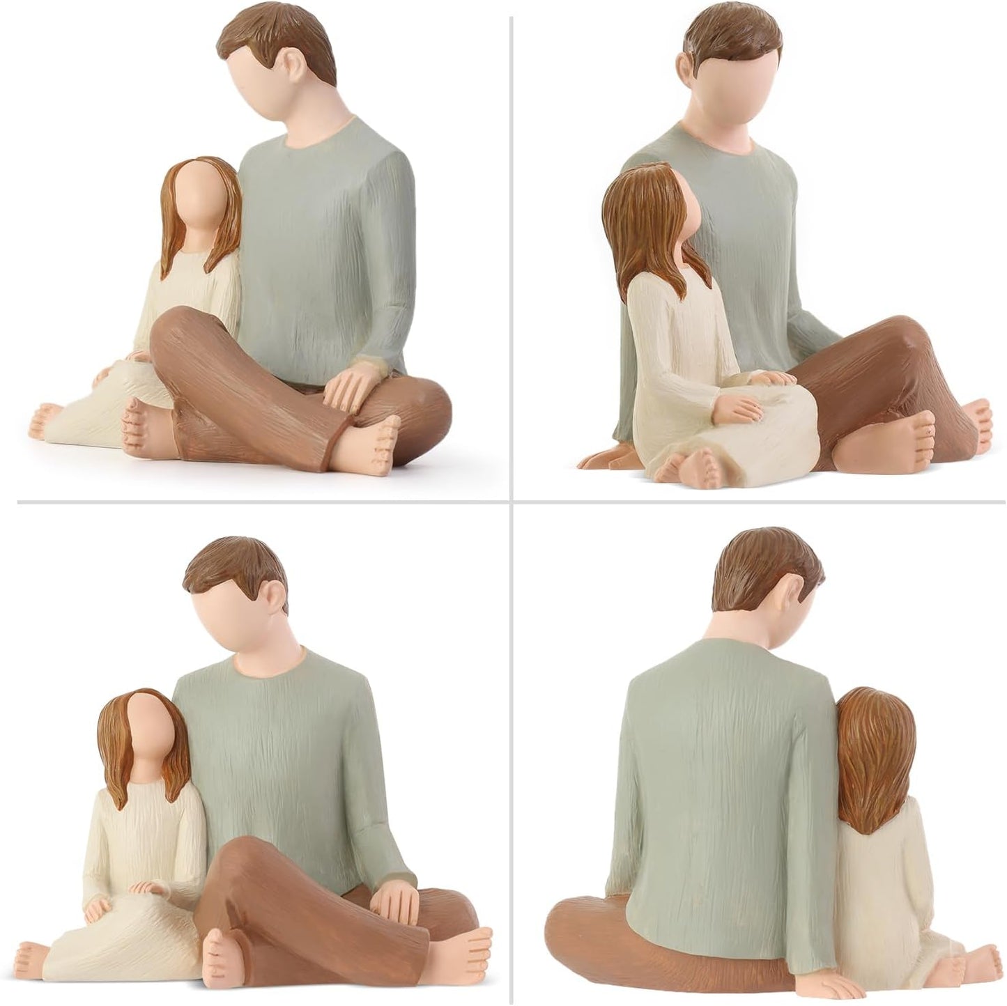 Father and Daughter Figurines, Dad Daughter Statues, Sculpted Hand-Painted Figures Gifts for Father’s Day Anniversary Birthday