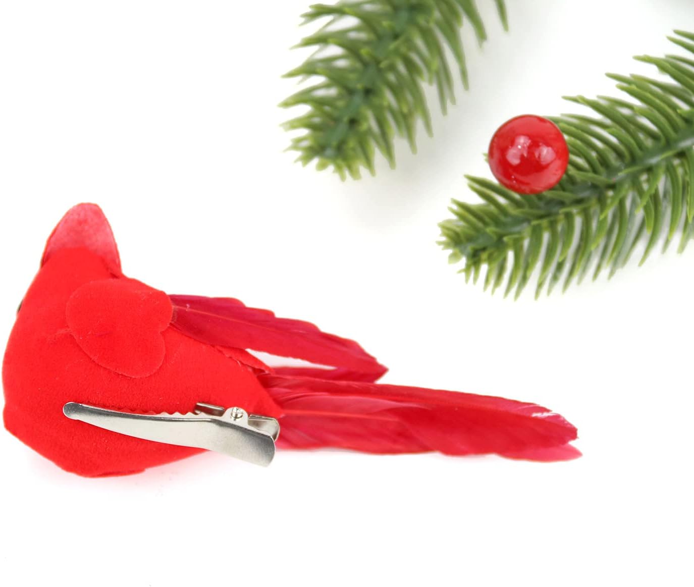KLEWEE 36 Pcs Small Artificial Red Cardinal Birds, Clip On Christmas Red Cardinal Ornaments for Christmas Tree Decorations, Wreath, Centerpiece and Crafts