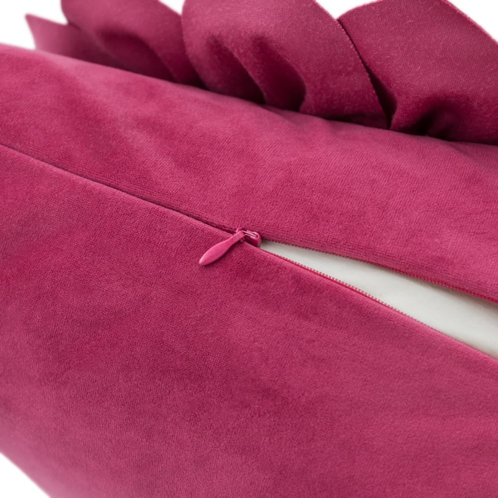 Decorative 3D Flower Throw Pillow Covers Handmade Pillowcases for Sofa Bed Home Room Decor 18 x 18 Inch Rose Red