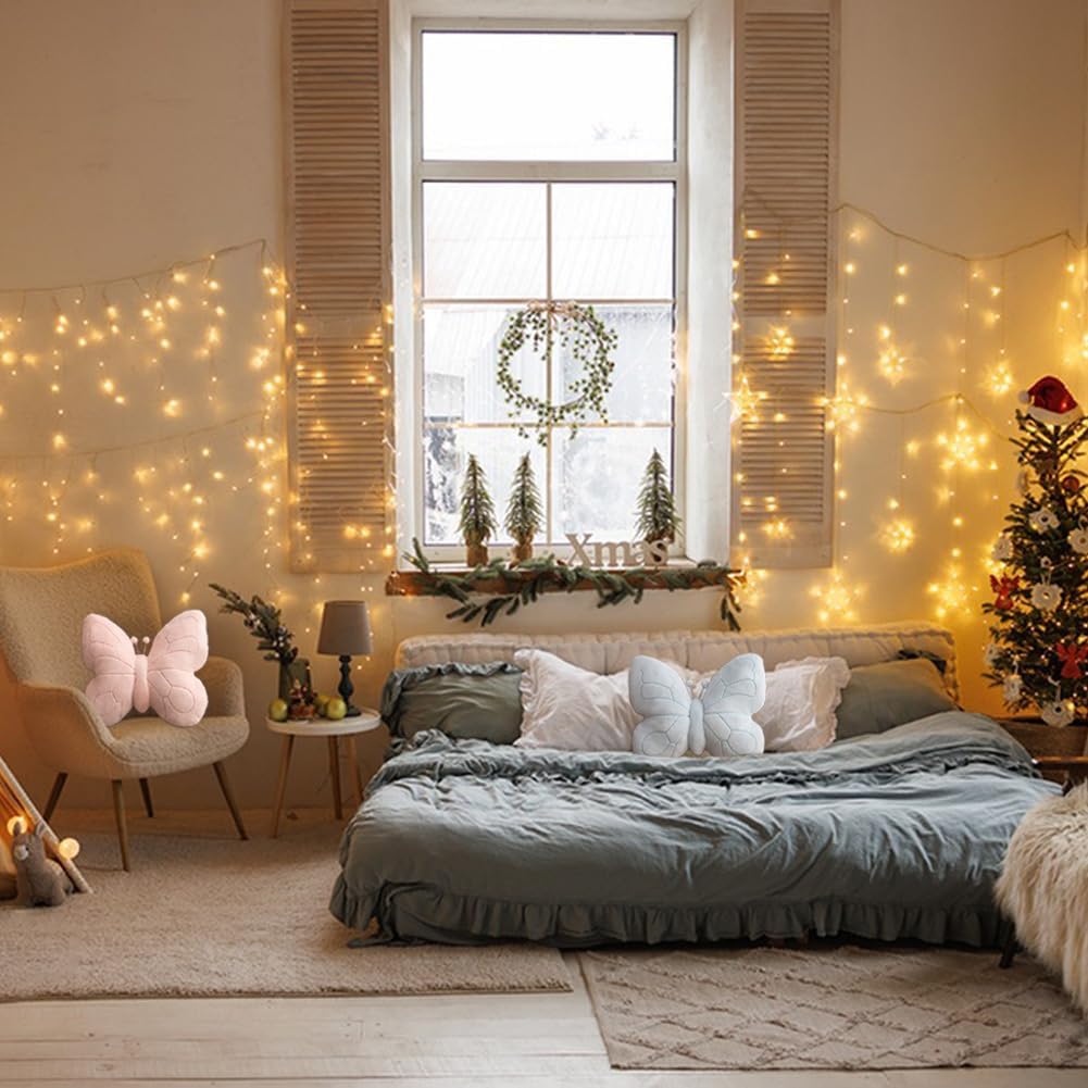 Kawaii Butterfly Shaped Throw Pillow 18in Soft Hugging Plush Pillow Butterfly Stuffed Animal Stuff Aesthetics Decor for Bedroom Living Room Sofa Couch