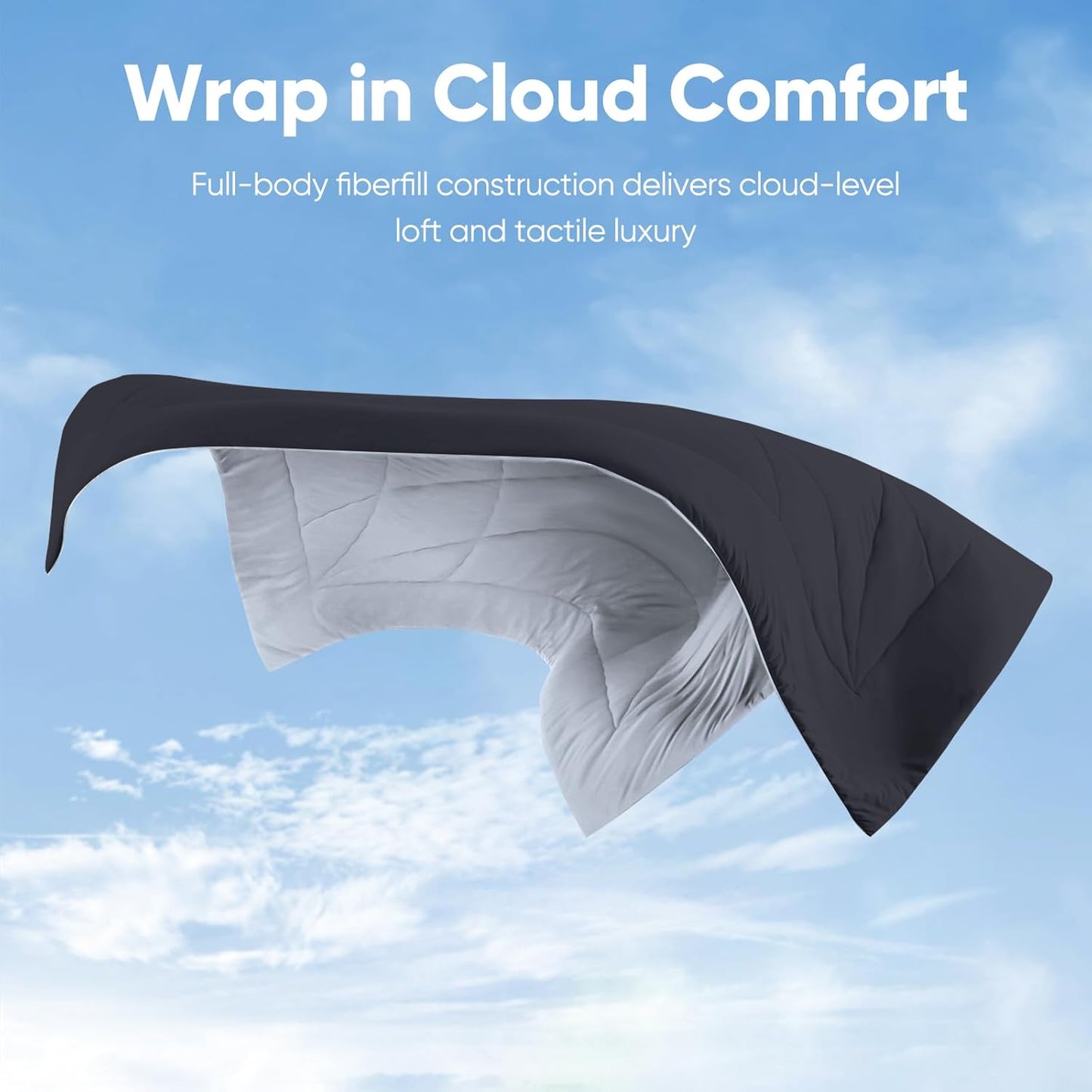 Elegear Cooling Comforter King Absorbs Body Heat to Keep Cool, Cooling Blanket for Hot Sleepers Japanese Arc-Chill 3.0 Cool Tech Fabric Summer Comforter Hypo-Allergenic Cooling Quilt - Black/Gray