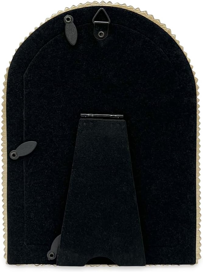 Isaac Jacobs 4x6 Champagne Gold Double Bead Arch Photo Frame with Black Fabric Easel, Tabletop, Wall-Mountable, Shelf and Desk, Decorative Art Design, Home Décor (4x6, Champagne Gold)