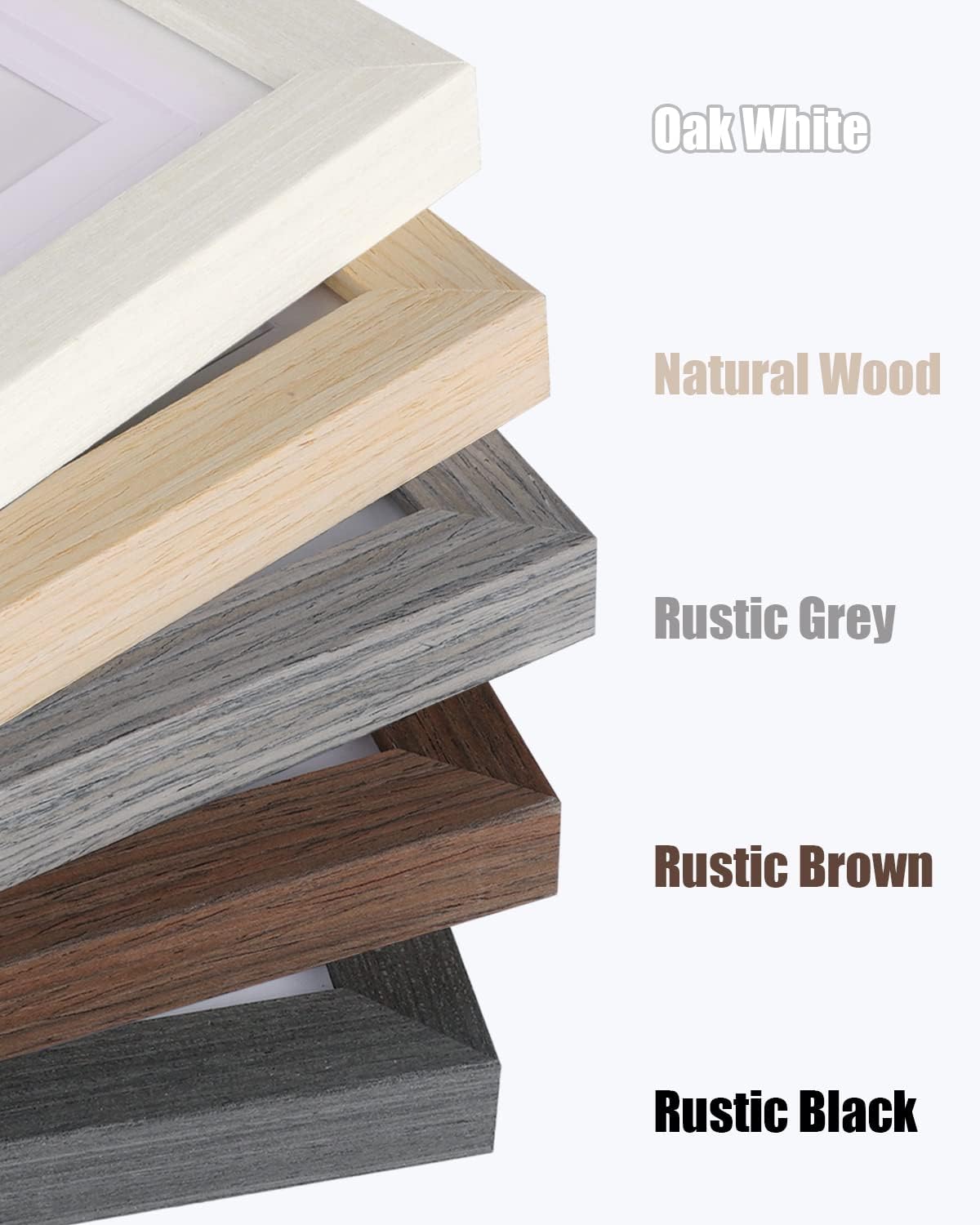 Egofine 4x6 Picture Frames Set of 4, Made of Solid Wood Covered by Plexiglass 3.5x5 with Mat or 4x6 without Mat, for Table Top Display and Wall Mounting Photo Frame Beige